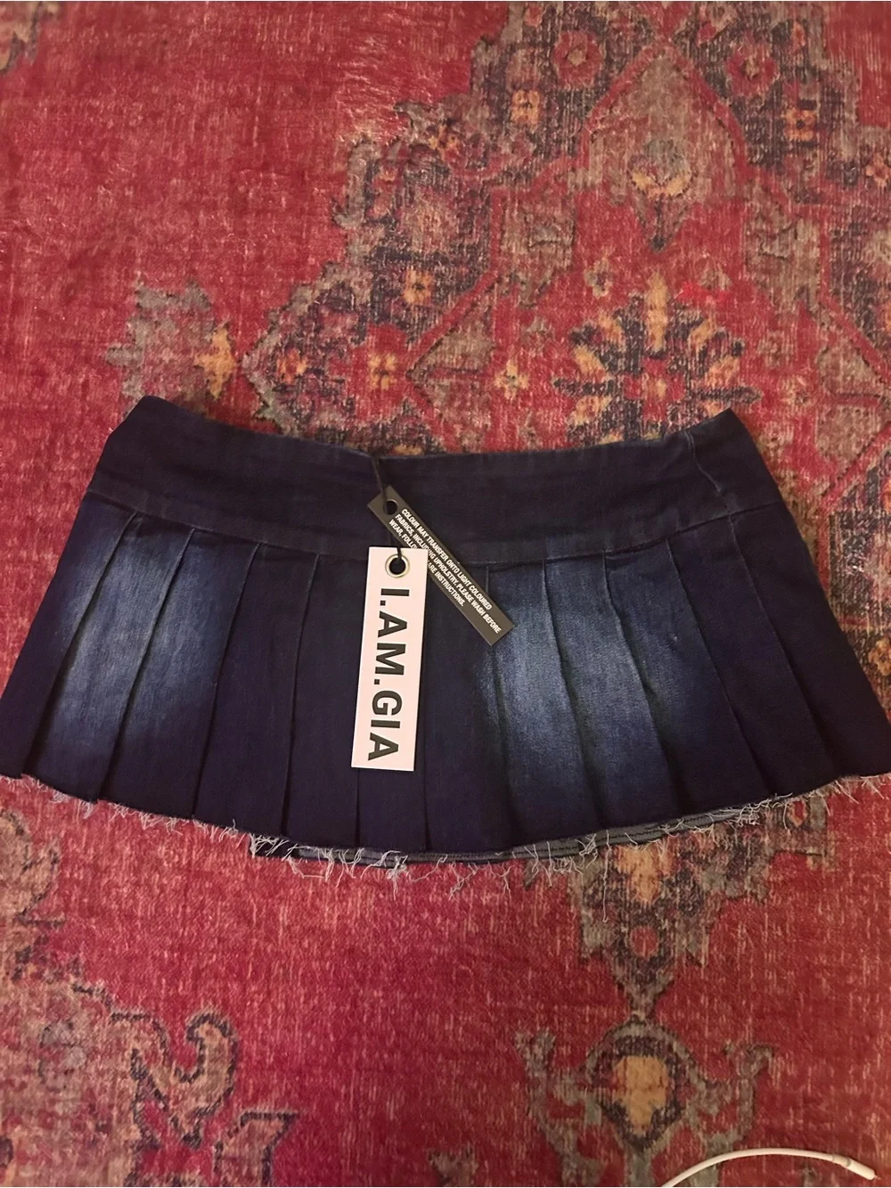 I.AM.GIA Women's Navy Pleated Mini Skirt